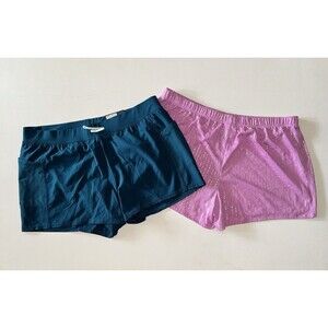 SO Purple Sparkle Pull On Lounge Tek Gear Woven Running Shorts Teal Blue 18 Plus